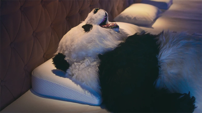 台湾无厘头床品广告：熊猫的黑眼圈，也能睡消失！