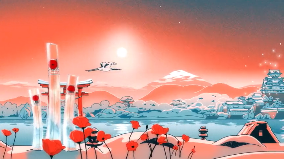 太秀了！Kenzo 圣诞动画片：仙鹤送礼，从京都穿越巴黎的浪漫